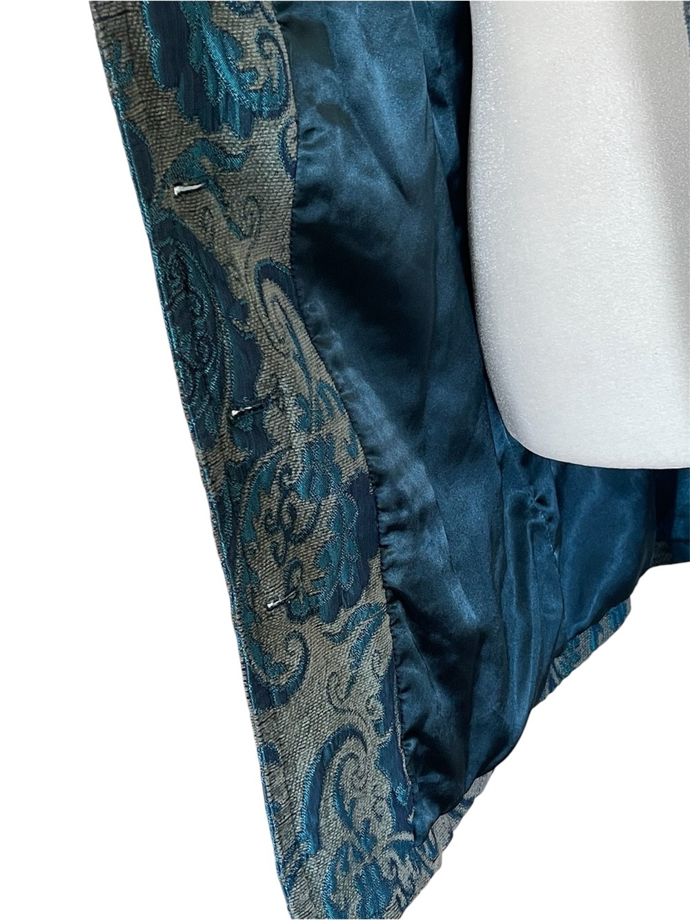 DKNY Jeans Turquoise Paisley Print Tapestry Coat - Picture 9 of 12